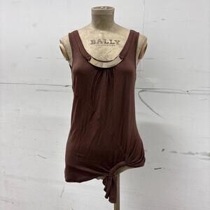 Y2K Vintage Brown Morgan de Toi Industrial Metal-Bar Tank Top XS